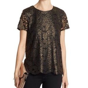 Hp 🎉 New! Banana Republic Black & Gold Lace Shirt